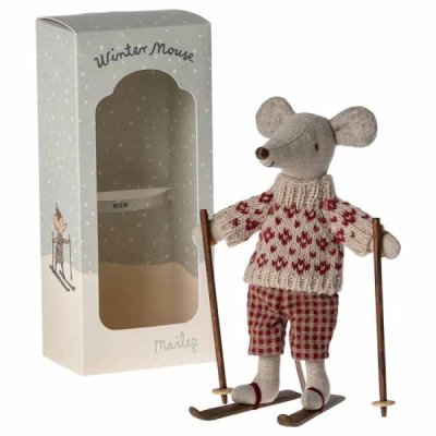 Maileg mouse mother with ski set
